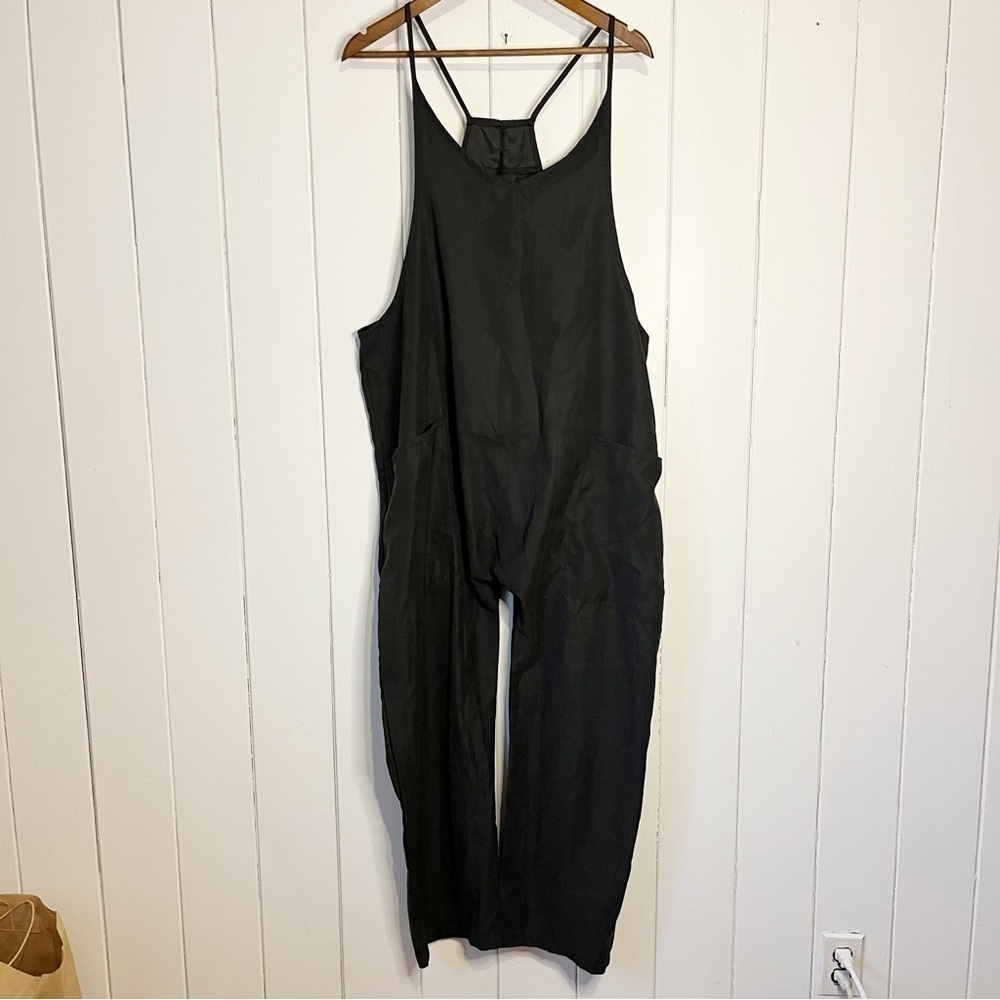 Black Overrall Romper. No Tags.